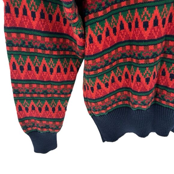 Vintage Regatta Sport Sweater Mens M Southwest Aztec Geometric 90s Grandpa - Picture 6 of 11